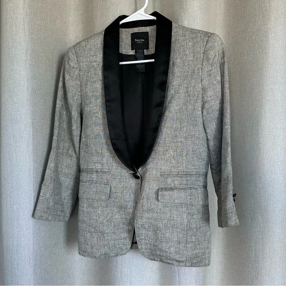 Smythe Gray Blazer with Black Lapel - Picture 2 of 11